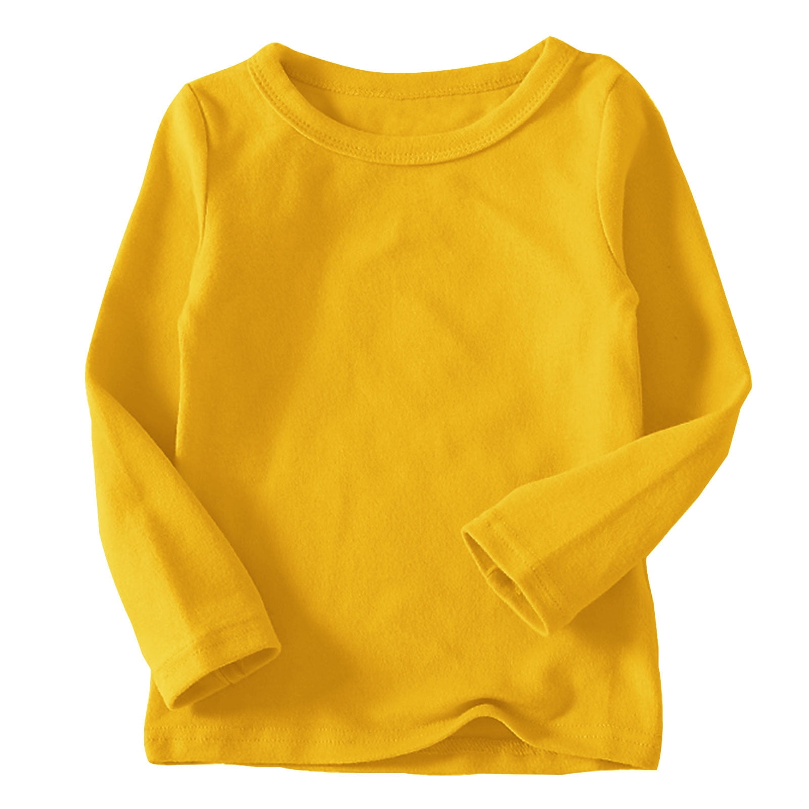 LOVZFMLL Hauts pour Tout-Petites Filles, T-Shirt de Pyjama à Manches Longues à Col Rond Uni Décontracté Essentiel Polyvalent pour Tous les Jours Superposition, Vêtements d'Automne 6-12 Mois Vêtements pour Filles