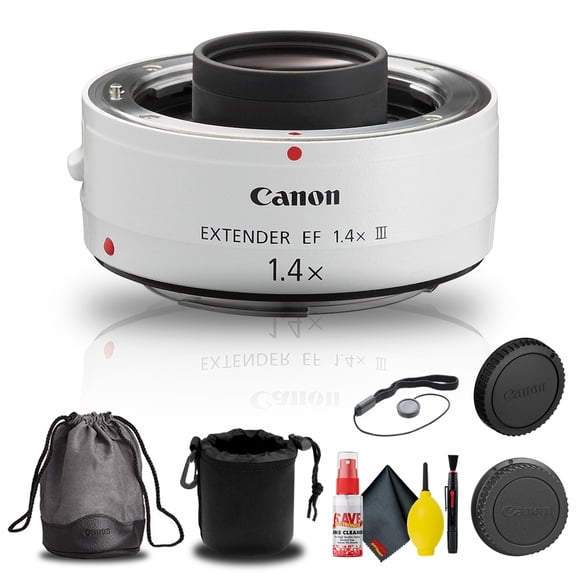 Canon Extender EF 1.4X III (4409B002) + Pochette pour Objectif + Protège-Capuchon + Plus (Modèle International)