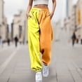 thumbnail image 2 of LUOGENLI Female Casual Pants Women's Fashion Casual Pants Matching Color Solid Color Printed Pair Pants Leg Girdle Pants Sports Sweatpants Women's Casual Pants Stretch Dark Purple M, 2 of 4