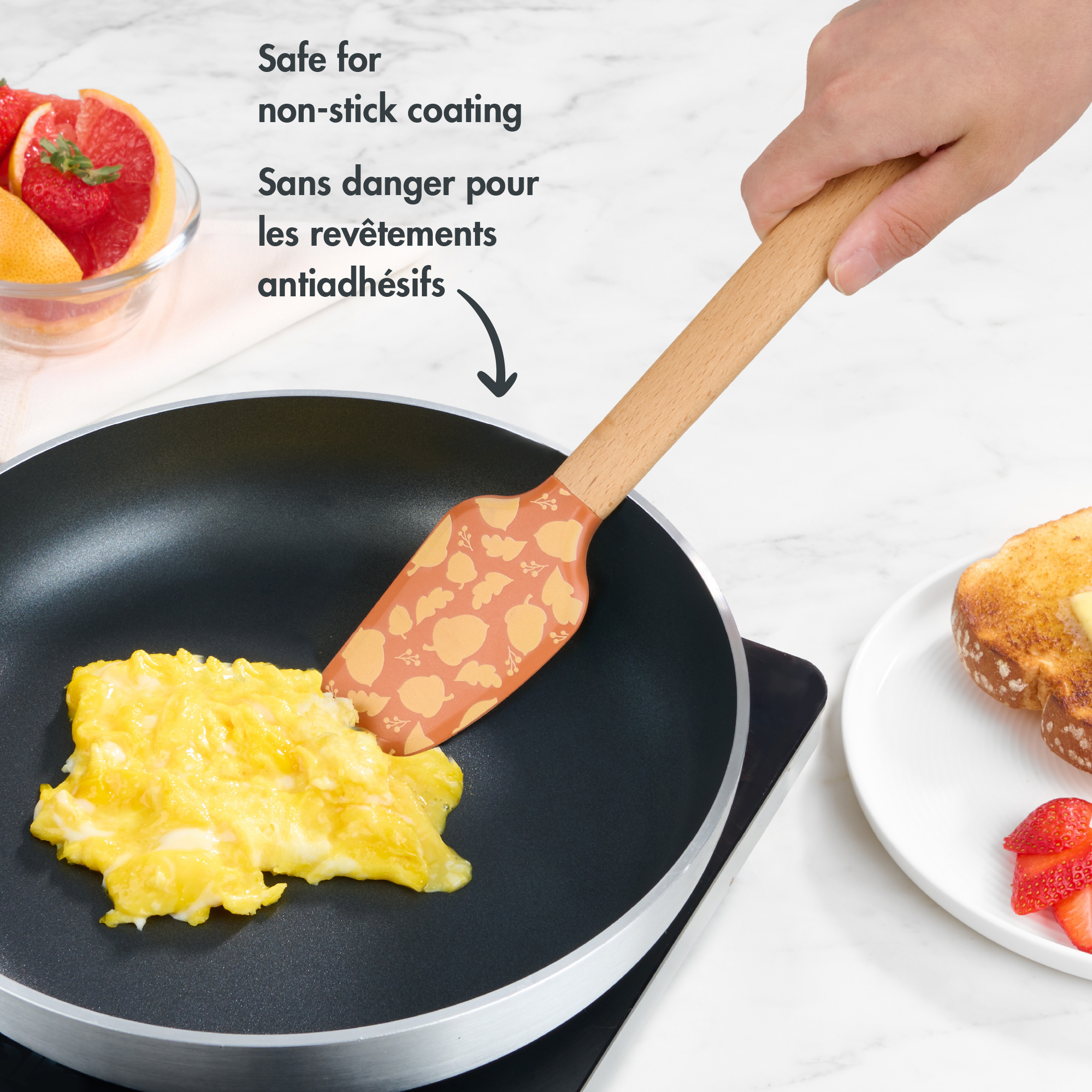 Tout-pour-célébrer spatule silicone 12", noisettes orange