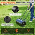 thumbnail image 4 of VEVOR Rouleau de Pelouse, Rouleau de Cour de 13 Gallons Rempli de Sable/eau, Rouleau de Gaze d'Acier avec Bouchon à Rotation Facile et Poignée Ergonomique en U pour une Poussée et une Traction Pratiques, pour Pelouse, Jardin, Ferme, Parc, Noir, 4 of 8