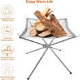thumbnail image 4 of Portable Bonfire Campfire Fire Pit Collapsing Stainless Steel Mesh Fireplace Foldable Camping Fire Pit Camping Gear, 4 of 6