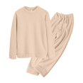thumbnail image 1 of Ensembles de Pyjama pour Femmes Pyjama Uni pour Femmes Automne et Hiver Doux Demi-Polaire Plus Molleton Chaud Ensemble de Vêtements de Maison Haut de Gamme pour Femmes Pyjamas, 1 of 8