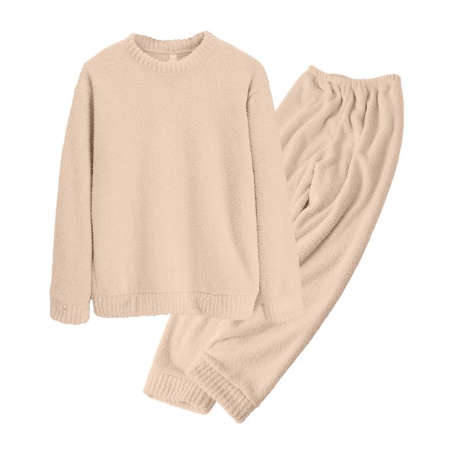 Ensembles de Pyjama pour Femmes Pyjama Uni pour Femmes Automne et Hiver Doux Demi-Polaire Plus Molleton Chaud Ensemble de Vêtements de Maison Haut de Gamme pour Femmes Pyjamas