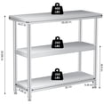 thumbnail image 3 of Edtara Stainless Steel 3-Tier Shelving Unit, 400lbs Load Capacity Storage Shelf With Adjustable Leveling Feet, Ideal for Home Kitchens, Commercial Pantries and Garage Organization, 3 of 7