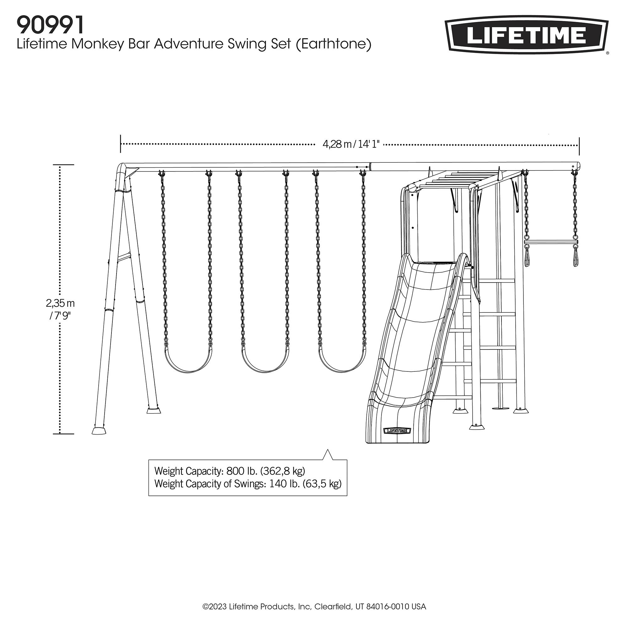 Lifetime Monkey Bar Adventure Swing Set (Earthtone)