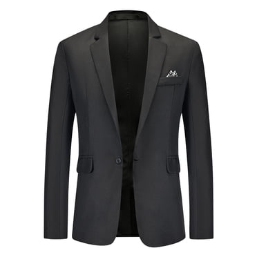 EGNMCR Jackets for Men New Casual Men's Suit Color Matching Single Breasted Slim Middle-aged Suit Long Sleeve Hoodless Casual Outwear & Jackets