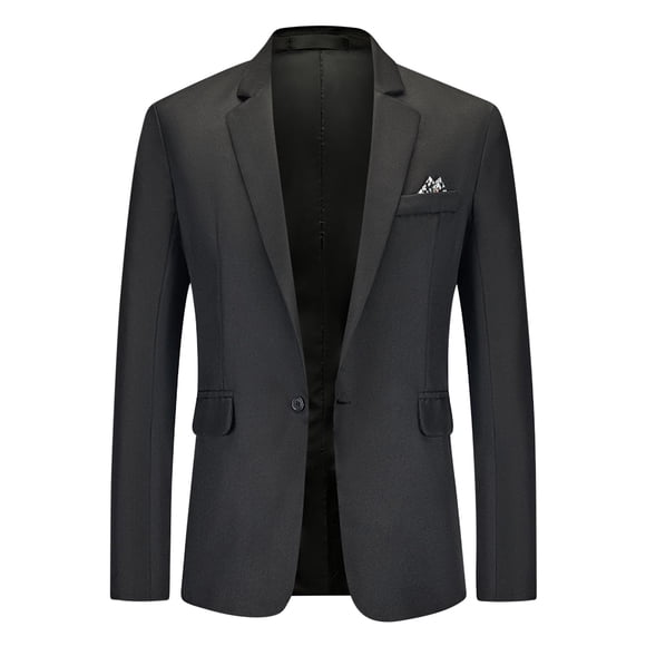 Amzcrzy Blazer for Men Solid Color Long Sleeve Suit Jacket for Men Casual Lapel Suit Blazers Business Formal Dress Jackets for Men with Pockets 2XL
