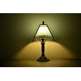 thumbnail image 4 of Tiffany Style Lamp Table Lamp Bedside Desk LED Lamp Bedroom Stained-Glass 14.5'' Height Blue, 4 of 4