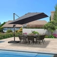 thumbnail image 1 of PURPLE LEAF Parasol Déporté Carré 10 X 10 Pi pour Terrasse Extérieure, Grand Parasol Suspendu, Parasol en Aluminium avec Rotation à 360°, Parasol de Jardin et de Piscine Ajustable, Gris, 1 of 14