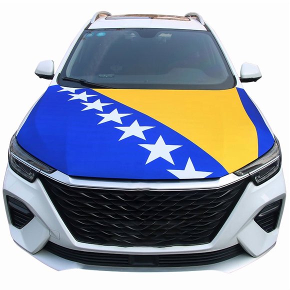 Car Engine Hood Cover Bosnia Flag For Decoration Bosnia and Herzegovina Flag Bosniac Bosniak National Council Flag