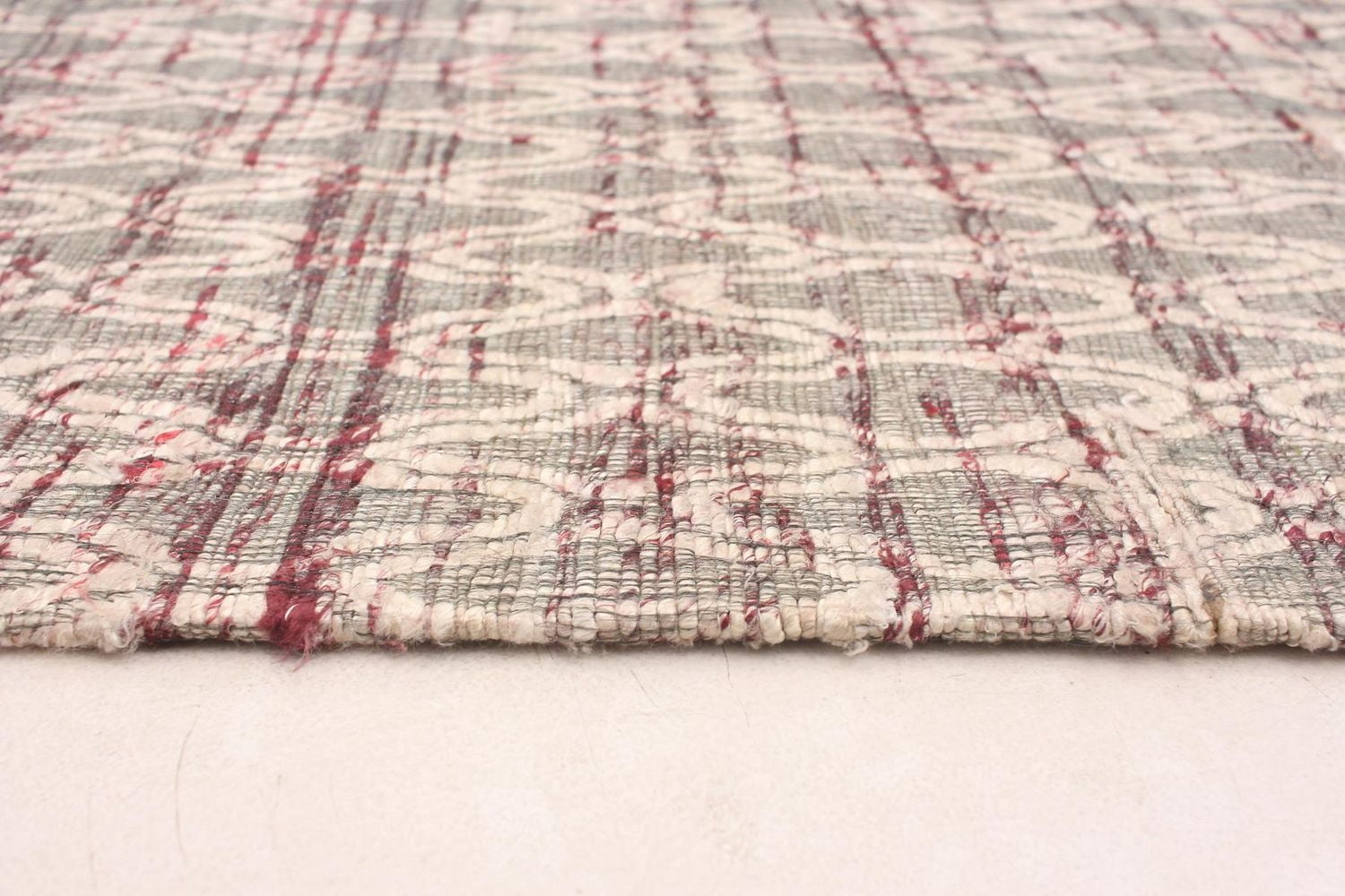 ECARPETGALLERY 4'9" x 7'5" Contemporary Collage Handmade Area Rug for Living Room, Dining Room and Bedroom in Grey