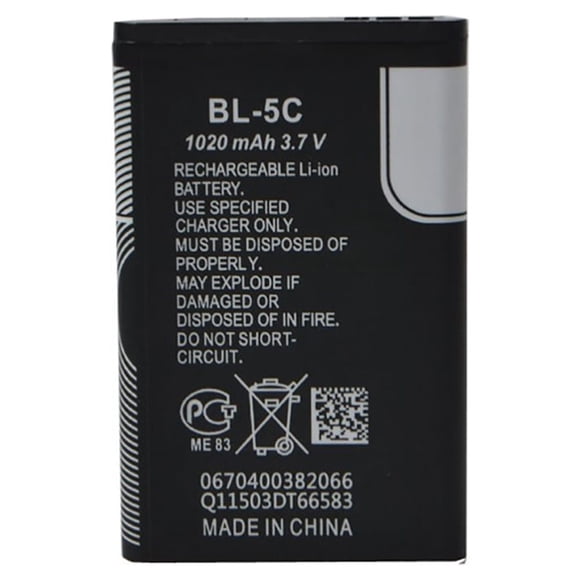Trayknick Batterie Li-ion de Remplacement pour Téléphone Cellulaire 1020mAh 3.7V pour Nokia BL-5C Rechargeable