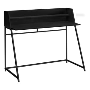 Monarch Specialties Computer Desk, Home Office, Laptop, Storage Shelves, 48"l, Work, Metal, Laminate, Black, Contemporary, Modern
