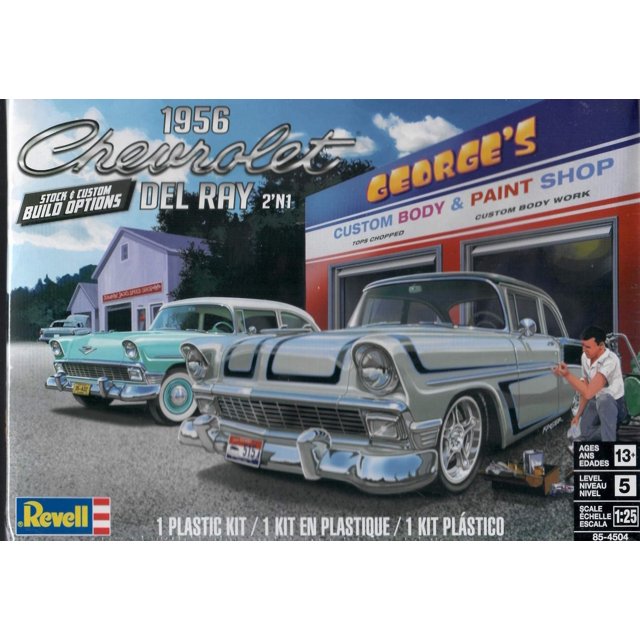 Revell 85-4504 1956 Chevy Del Ray 2N1 Model Car Kit 1:25 Scale 153-Piece Skill Level 5 Plastic Model Building Kit, Blue