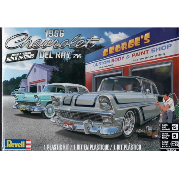 Revell 85-4504 1956 Chevy Del Ray 2N1 Kit de Modèle de Voiture Échelle 1:25 153 Pcs Niveaux de Compétence 5 Kit de Construction en Plastique, Bleu
