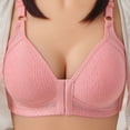thumbnail image 1 of Pisexur Womens Front Closure Bras Underwire Solid Color V Neck Everyday Underwear Adjustable Strap Smooth Comfort Wireless Bralette Full Coverage T-Shirt Bra for Women, 1 of 3