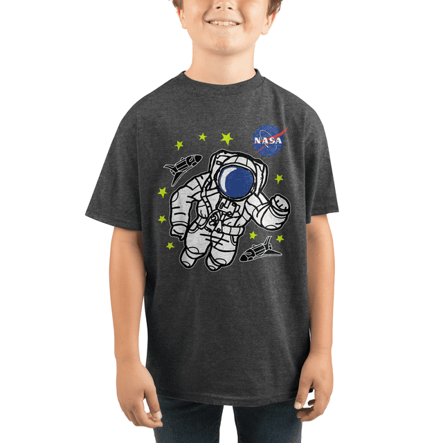 NASA Astronaut Adrift Kids Grey T-Shirt