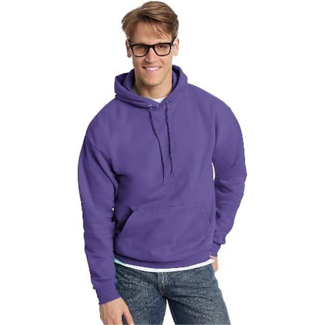 Hanes Mens ComfortBlend EcoSmart Pullover Hoodie Sweatshirt, 4XL, Purple