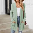thumbnail image 2 of cfhntfmh Womens Casual Cardigan Ribbed Knit Open Front Long Cardigans Lounge Long Sleeve Sweater Outwear with Pockets, 2 of 4
