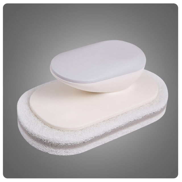 Pad Dishwashing Pot Sponge Cleaning Countertop Brush With Handle Multifunctional Household Kitchen Scouring PadAdvanced Grey