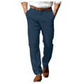 thumbnail image 1 of Men's Summer Beach Pants - Straight Leg, Breathable Fabric, Front Pockets - Formal/Casual Trousers for All Occasions, 1 of 8