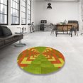 thumbnail image 4 of Ahgly Company Tapis d'Intérieur Ronds Transitionnels Lavables à la Machine, Brun Acajou, 3 Pieds Rond, 4 of 7