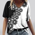 thumbnail image 4 of T-shirts Graphiques pour Femmes T-Shirts de Mode pour Femmes Imprimés Décontractés Col en V Manches Courtes T-Shirts Amples Hauts Manches Courtes pour Femmes Hauts Manches Courtes pour Femmes Soyez Gentille T-Shirts pour Femmes, 4 of 4
