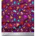 thumbnail image 1 of Soimoi Polyester Crepe Fabric Dot,Octopus & Jellyfish Ocean Print Sewing Fabric Yard 52 Inch Wide, 1 of 3