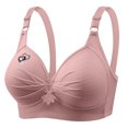 thumbnail image 1 of VEKDONE Woman's Printing Gathered Together Large Size Daily Bra Underwear No Rims Pink XXXL, 1 of 4