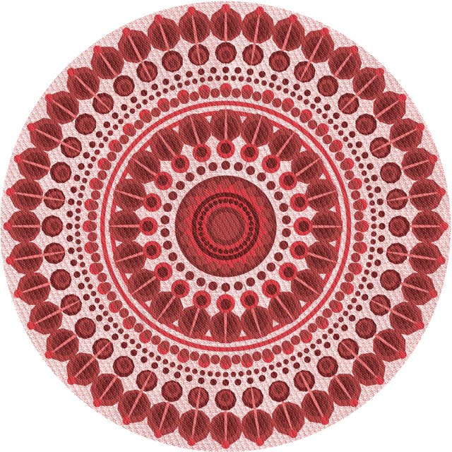 Ahgly Company Tapis d'Intérieur Ronds Transitionnels Rouges Lavables à la Machine, 3 Pieds Rond