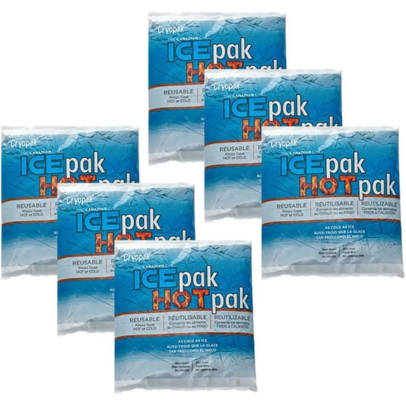 Cryopak - Pack of 6 IcePak/HotPak, Hot or Cold Use, Non-Toxic, BPA Free