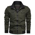 thumbnail image 3 of Manteau Coupe-Vent Décontracté pour Homme d'Automne et d'Hiver Uni à Fermeture Éclair, 3 of 5