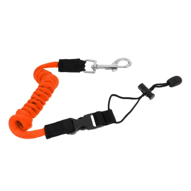 jinwen Elastic Kayak Canoe Paddle Leash Fishing Rod Pole Lanyard Cord Orange