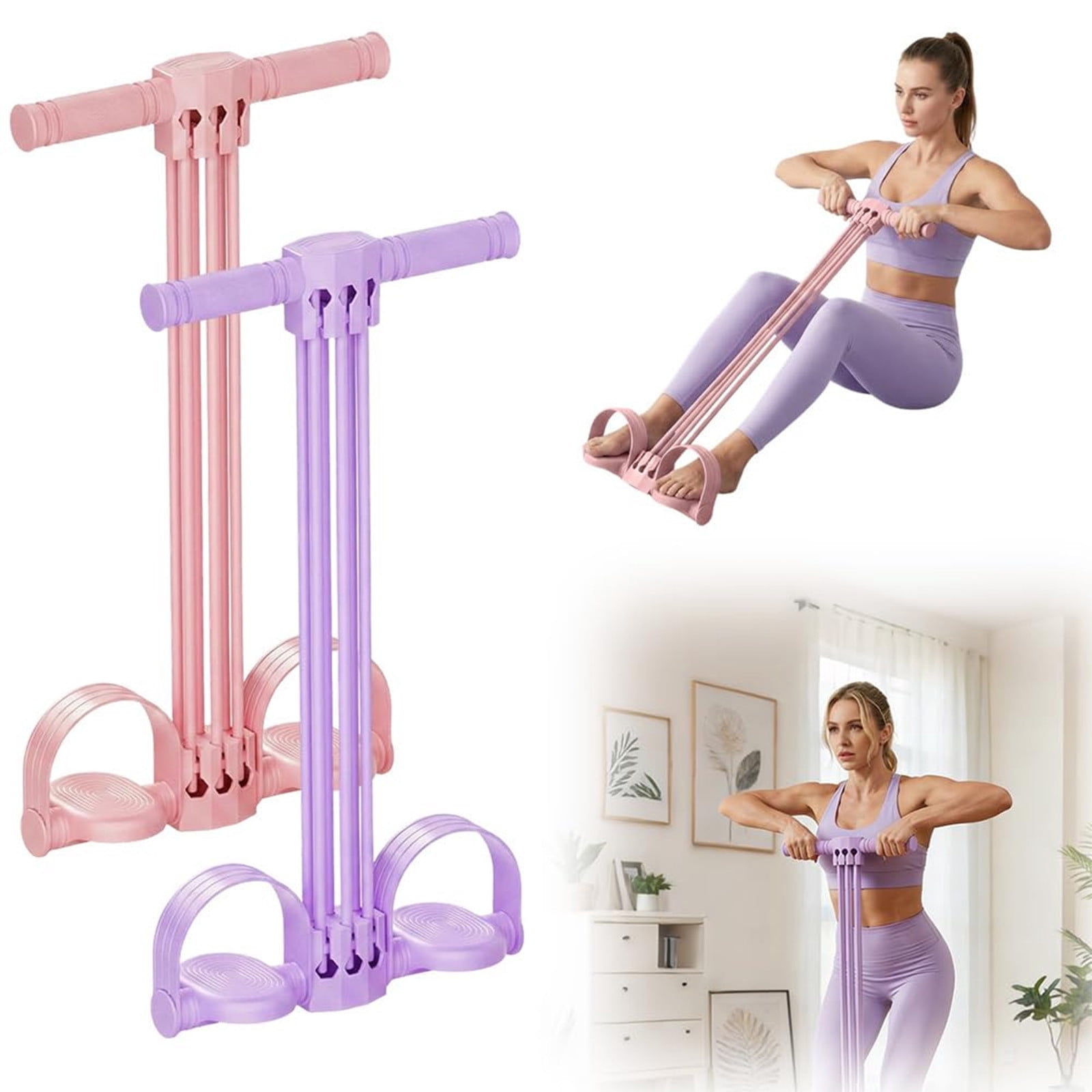 TTJ Resistance Bands Resistance Bands for Women Six-strands Detachable Pedal Stretcher Adjustable Sit-up Assistant