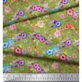 thumbnail image 3 of Soimoi Velvet Fabric Leaves, & Rose Floral Decor Fabric Printed Yard 58 Inch Wide, 3 of 3