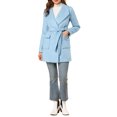 thumbnail image 2 of INSPIRE CHIC Manteau Trench Long Élégant pour Femme à Col Châle, Revers, Ceinturé, 2 of 7