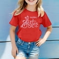 thumbnail image 2 of LUOGENLI T-Shirt pour Filles T-Shirt Décontracté pour Enfants Mode Imprimé Col Rond Manches Courtes T-Shirt Chemises pour Filles Travail Grande Taille Rouge 8-9 Ans, 2 of 4