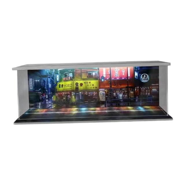 Esquirla 1:64 Parking Lot LED Display Case Collectibles for Model Cars Action Figures Japanese City