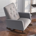 thumbnail image 4 of Dalston Tufted Microfiber Modern Indoor Livingroom Rocking Chair in Light Gray, 4 of 6