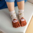 thumbnail image 2 of Fortune 1 Pair Kids Five Finger Toe Socks Ankle Socks Baby Cartoon Animal Socks, 2 of 3