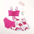 thumbnail image 3 of Sunnyoo Big Girls 3-Piece Swimsuit Cute Ruffle Bikini Set & Skirt Swimwear, Sizes 3-12, 3 of 6