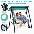 thumbnail image 2 of Costway 2-Person Outdoor Patio Porch Swing Chair W/ Adjustable Canopy Turquoise, 2 of 7