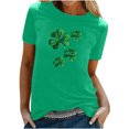 thumbnail image 2 of T-shirts de la Saint-Patrick pour Femmes Mode Col Rond Imprimé Manches Courtes T-shirt Décontracté Ample Hauts Saint-Patrick, 2 of 6