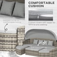 thumbnail image 4 of Outsunny 4 Pieces Rattan Daybed Patio Set with Canopy, Light Grey, 4 of 10
