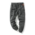 thumbnail image 1 of MAWCLOS Mens Cargo Pants Elastic Waist Trousers Solid Color Jogger Pant Fitted Hiking Drawstring Bottoms Iron Gray M, 1 of 3