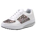 thumbnail image 1 of Kcodviy Chaussures pour Dames Filles Femmes Espadrilles Talons Compensés pour Femmes Sport Paillettes Chaussures Compensées Espadrilles Plates Bottes pour Femmes Shake Femmes, 1 of 8