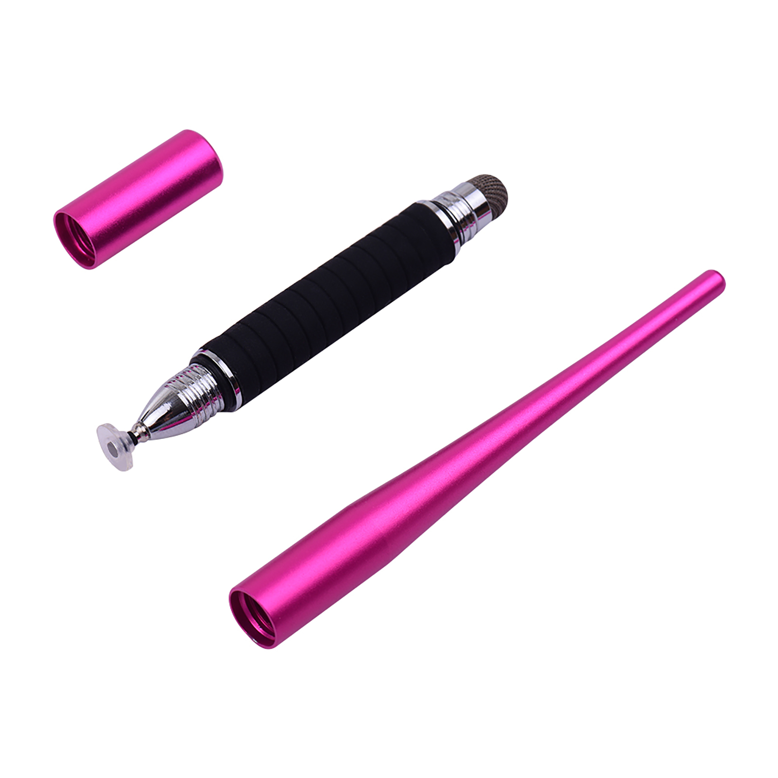 Amdohai 2-in-1 Capacitive Stylus Pen Set High Precision with Fiber Tip and Disc Tip Metal TouchScreen Pen for Cell Phone Tablet Laptop Writing Drawing Rose Red