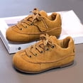 thumbnail image 2 of Dakaela Espadrilles Rétro pour Tout-Petits Garçons Bout Rond à Lacets Course Marche Tennis Chaussures en Suède Uniforme Scolaire Décontractées Richelieus Chaussures Habillées Jaune 8.5, 2 of 5