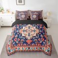 thumbnail image 2 of Ensemble de couette de literie Vintage YST, 7 pièces, Boho Mandala, Reine, rouge bleu persan, 2 of 4